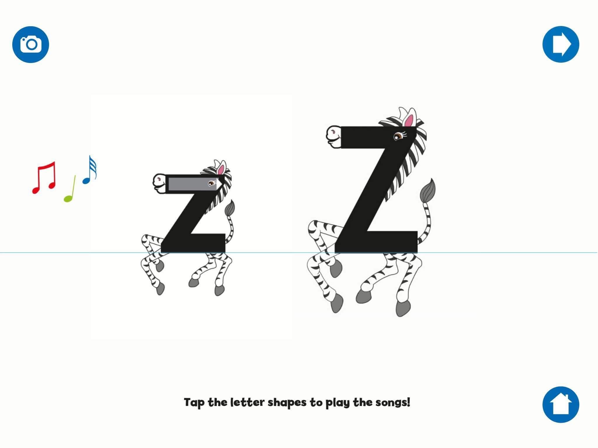 Example image on a tablet screen of LETTERLAND