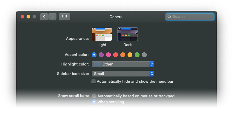 Dark mode configuration dark_mode
